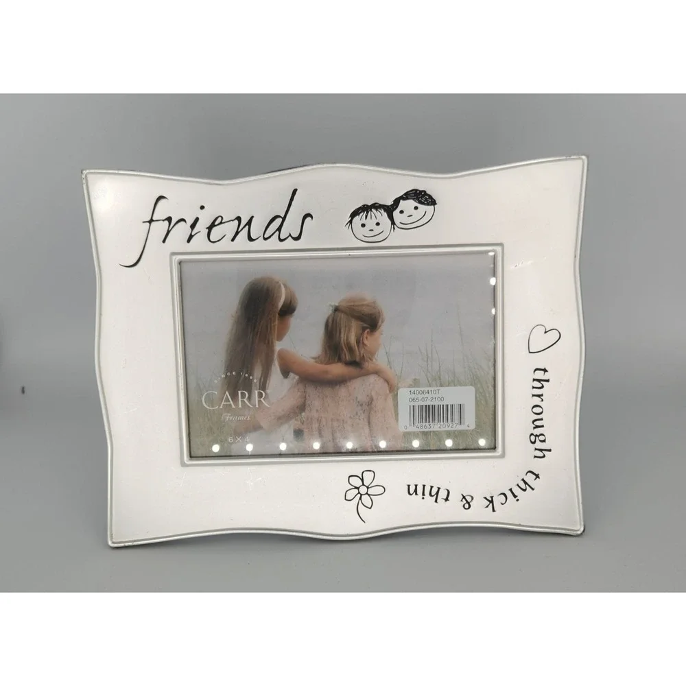 Vintage Carr's Friends theme‎ 4x6 Silver Pewtered Photo Picture Frame 1990s